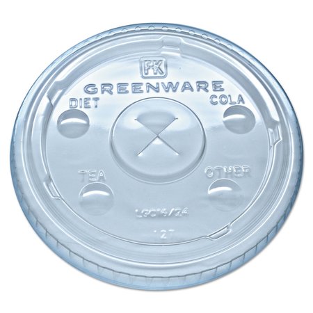 Fabri-Kal Greenware Cold Drink Lids, Fits 16-18, 24oz Cup, X-Slot, Clear, PK1000 9509112